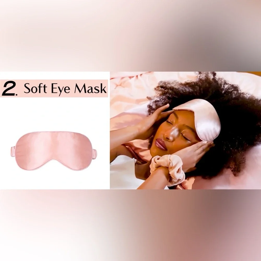 Elle 3pcs Black Satin Hair Care Sleep Set